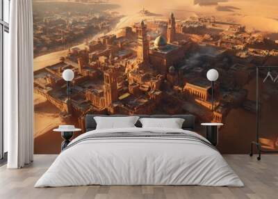 Ancient City in the Desert Wall mural