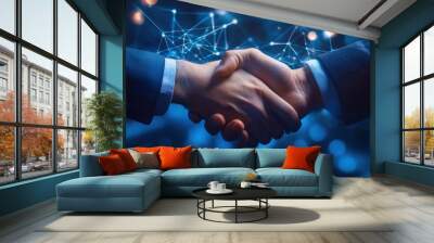 Formal agreement or collaboration between two or more parties for mutual benefit in a business network concept Wall mural