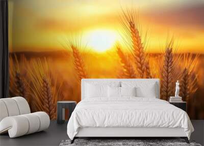 Golden Wheat Field at Sunset Wall mural