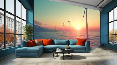 Revolutionizing Energy Production with Innovative Wind Turbines. Wall mural