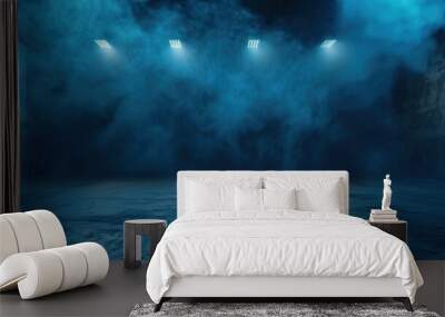 Spotlights Asphalt floor and studio space. Wall mural