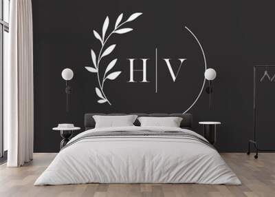 Letter HV wedding monogram logo design template Wall mural