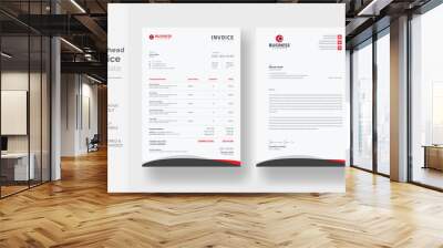 Letterhead and Invoice template design Wall mural