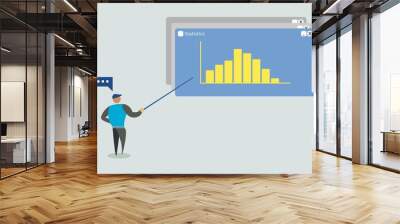 vector illustration of sales increase and decrease data, data analysis, sales statistics Wall mural