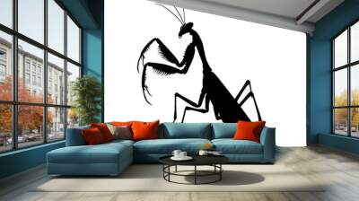 Mantis silhouette vector illustration Wall mural