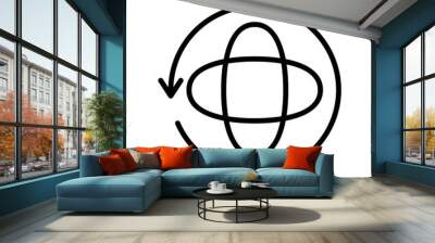 360 degree angle icon in line art. Wall mural