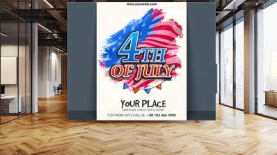 4th of July Template, Banner or Flyer design. Wall mural