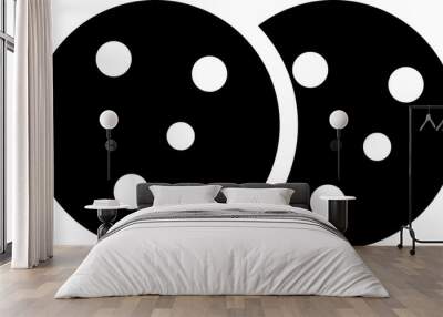 B&W cookies icon in flat style. Wall mural