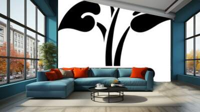 B&W illustration of erubescens plant icon. Wall mural