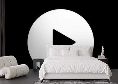 B&W illustration of online video play icon. Wall mural