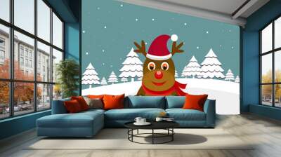 Celebration of Christmas Day with devil. Wall mural