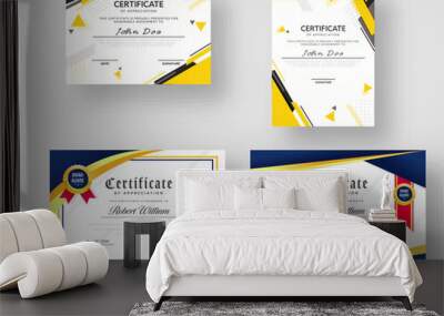 Certificate Of Appreciation Template Design in Four Options. Wall mural