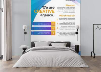 Creative flyer design. Corporate template layout presentation. Business concept. Wall mural