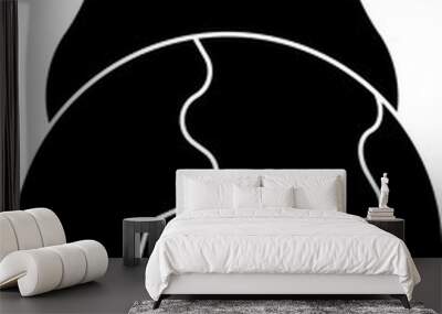 Firing Earth Or Globe Icon In B&W Color. Wall mural