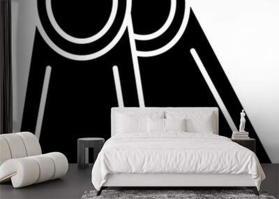 Flat style swimming fins in b&w color.   Wall mural