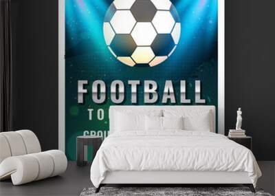 Glossy Football Tournament flyer or banner designs with match details. Wall mural