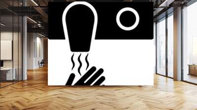 Glyph hand dryer icon in b&w color. Wall mural