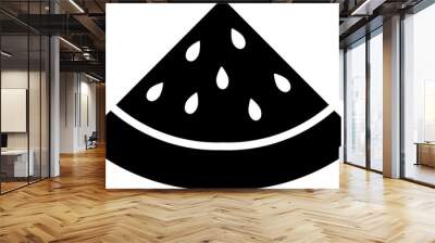 Glyph watermelon slice icon in flat style. Wall mural