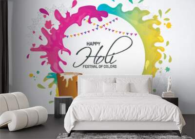 Happy holi festival background for Indian festival celebration concept. Wall mural