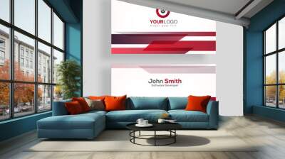 Horizontal business card with front and back presentation. Wall mural