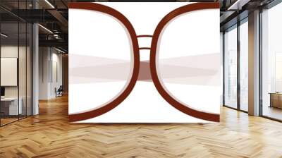 Isoaletd brown color goggoles element on white background. Wall mural