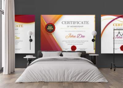 Membership certificate best award diploma set. Wall mural