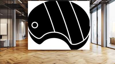 Steak icon in b&w color. Wall mural