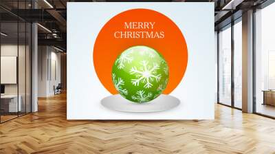 Tag, label and sticker for Merry Christmas. Wall mural