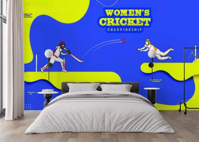 Women's Cricket World Championship Concept.  Wall mural