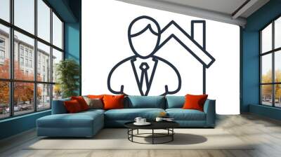 realtor icon logo vector illustration. businessman and house symbol template for graphic and web design collection Wall mural