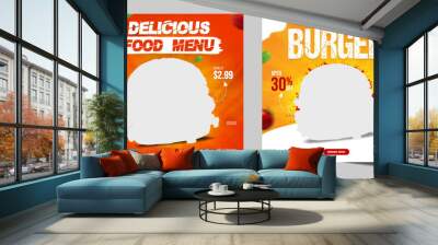 Social media food template, Restaurant social media square banner template for business promotion
 Wall mural