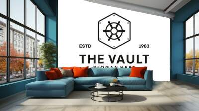 The vault logo vector template illustration Wall mural