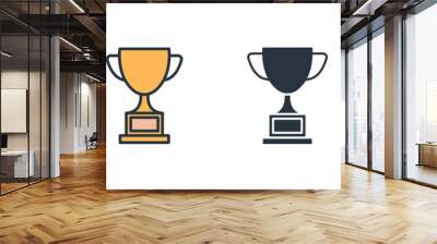 Trophy cup icon logo vector illustration. winner champion's cup symbol template for graphic and web design collection Wall mural