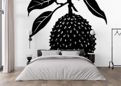 vector silhouette of a Soursop Wall mural