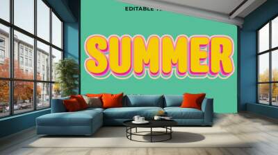 3d text effect in summer style Wall mural