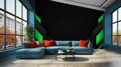 black and green futuristic gaming background with technology concept Wall mural