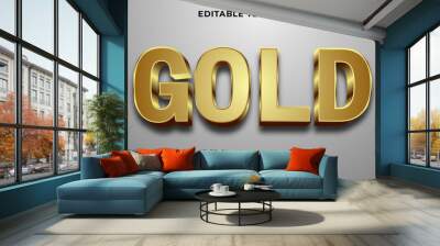 Editable 3d gold text effect Wall mural