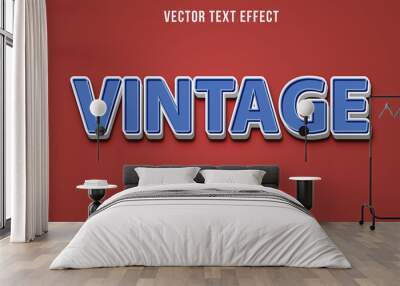 editable 3d vintage text effect Wall mural