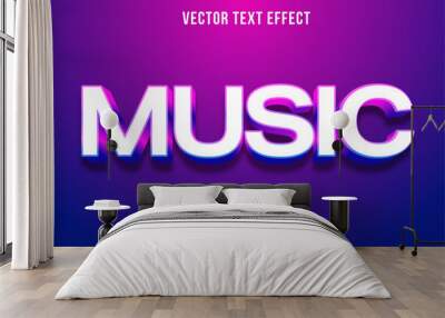 Editable music event title text effect Wall mural