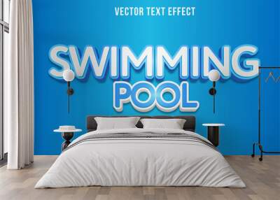 Editable swimming pool text effect Wall mural