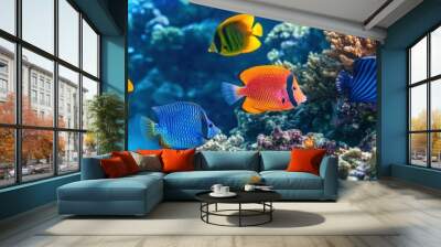 Red Sea fish and a vibrant coral reef. Wall mural