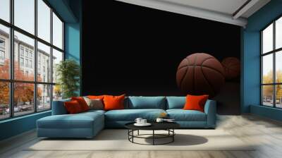 Basketball render black background high quality, wallpaper, banner Wall mural