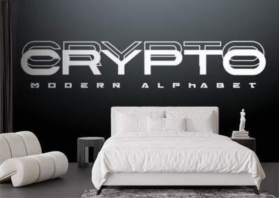 CRYPTO  Sports minimal tech font letter set. Luxury vector typeface for company. Modern gaming fonts logo design. Wall mural