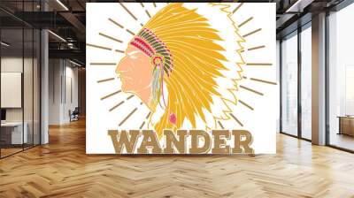 Native american t shirt design Wall mural