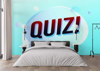 quiz word concept vector illustration with modern futuristic 3d style for landing page template ui web mobile app poster banner flyer background gift card coupon label wallpaper Wall mural