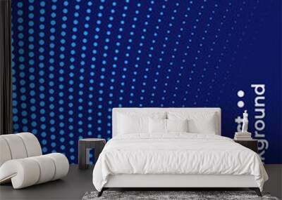 Blue halftone flyer background. Abstract creative cover design template. Wall mural