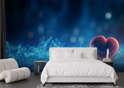 Heartbeat themed medical background, visually striking for healthcare presentations Wall mural