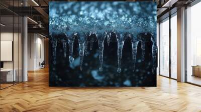 Icicle Formations on a Cold Winter Day Wall mural