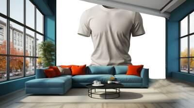 White T shirt PNG Mookup with no background Wall mural