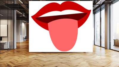 Trendy baddie mouth sticker Wall mural